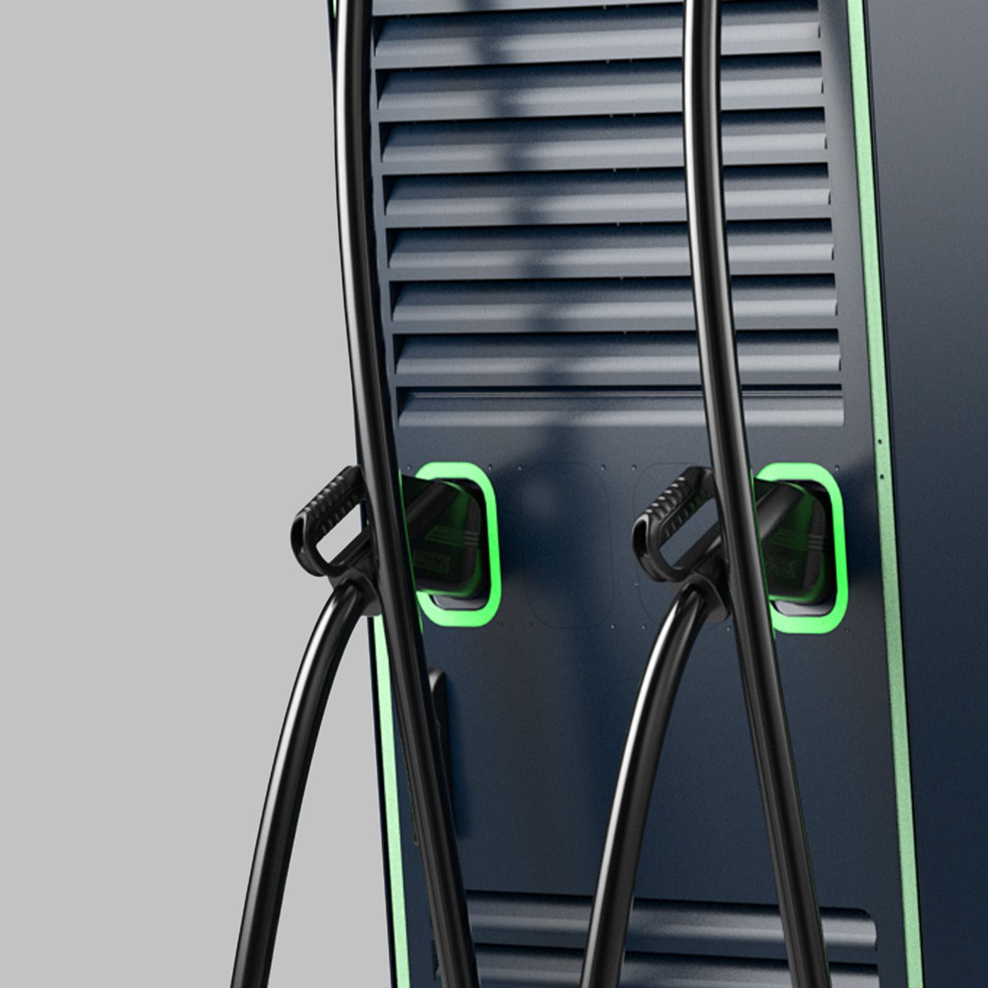 Priključki MOON POWER Charger HYC 200–400 DC hitre polnilne postaje v bližnjem pogledu.